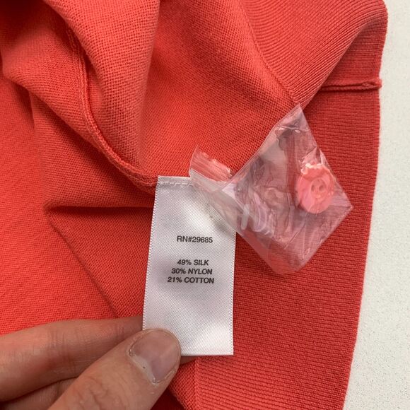 Pendleton Silk Blend Cardigan Womens Plus 1X Coral Long Sleeve Button Up Sweater - Picture 10 of 13